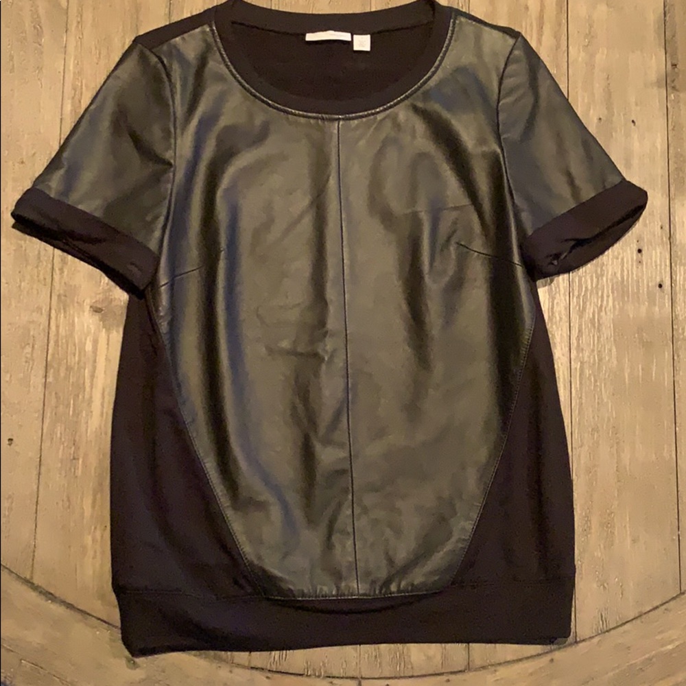 Halogen Mixed Modal Leather Top